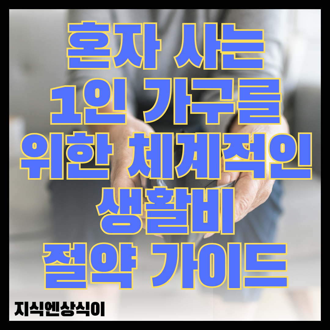 혼자 사는 1인 가구를 위한 체계적인 생활비 절약 가이드